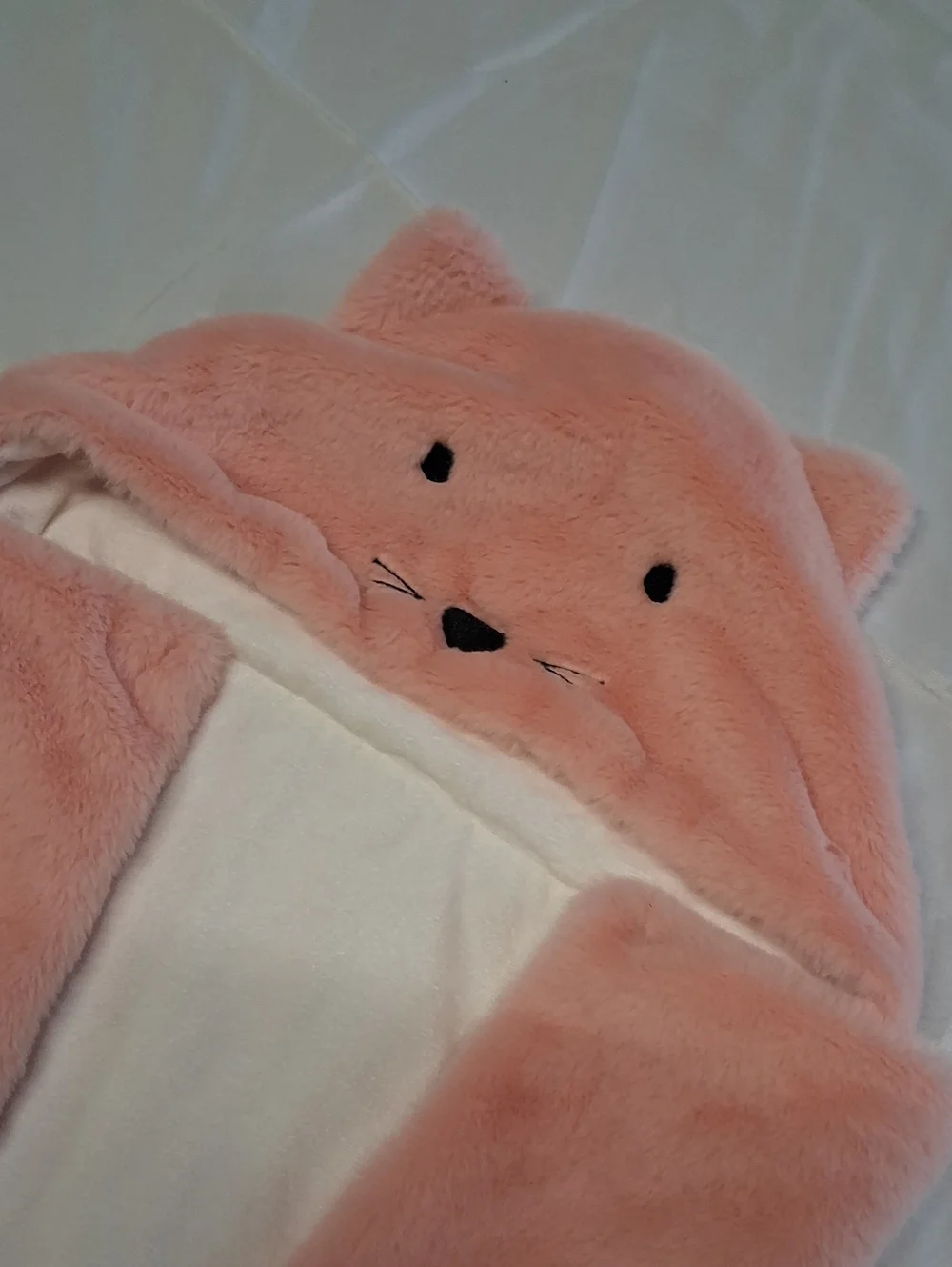Ever & Ever Plush Hooded Baby Wrap - Blush Pink Fox